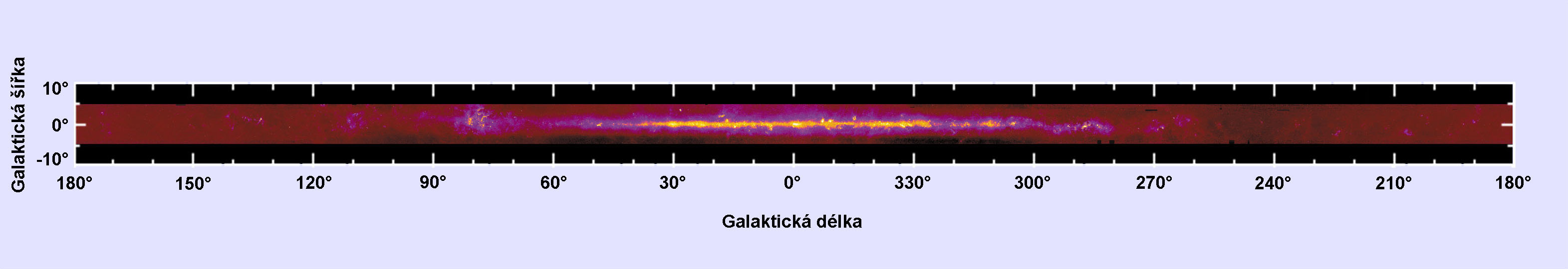 Střední infračervené spektrum. Kliknutím se zobrazí popis některých oblastí.